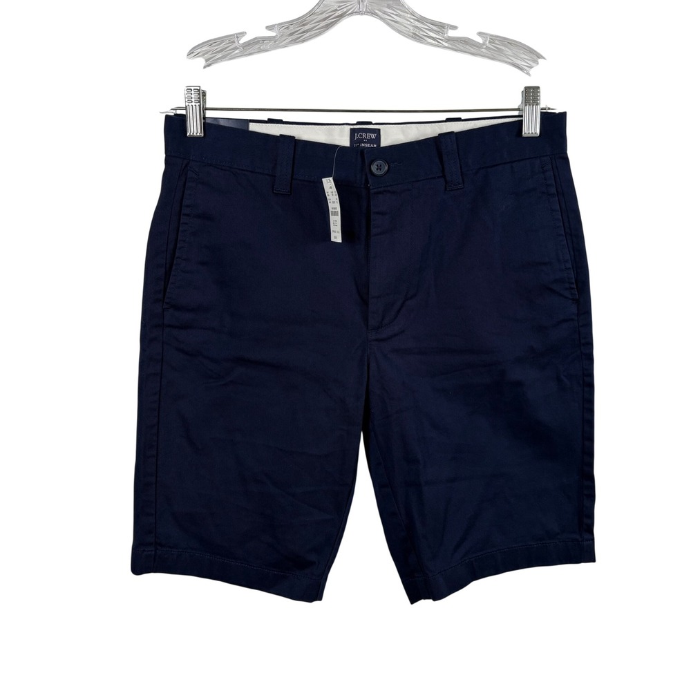 NWT J.Crew Chino Shorts Mens 30 Navy Cotton Stretch Nautical Preppy Minimalist